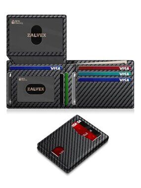 Wallet for Men Slim RFID Blocking Leather Credit Card Holder Wallet for 14 Cards